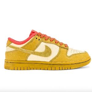 Nike Dunk Low Sneaker in Sesame, Bronzine, & Picante Red